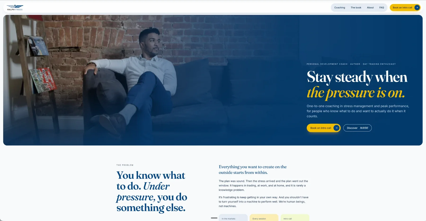 Ralphitness: Website for a personal development coach and author.